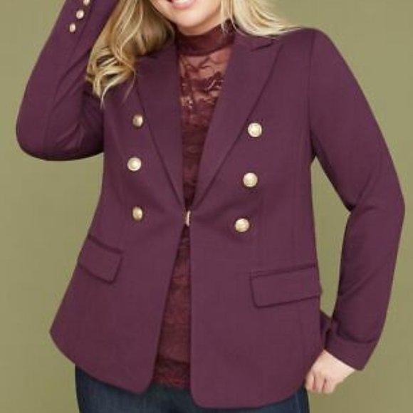Lane Bryant Jackets & Blazers - NWOT LANE BRYANT The Bryant Blazer Purple Gold 16